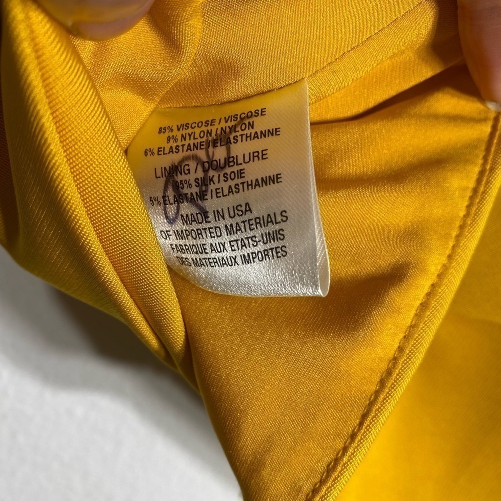 CUSHNIE ET OCHS Issa Yellow Off-The-Shoulder Cross Panel Crop Top SzM /US6 - Picture 15 of 16